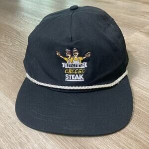 Pardon My‎ Cheese Steak Black Rope Snapback Hat Unisex Adjustable